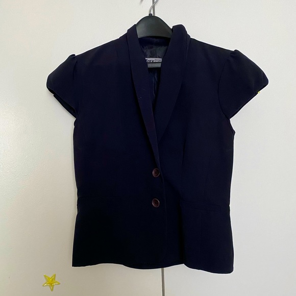 Dark blue to Black Short sleeve blazer - Picture 1 of 3